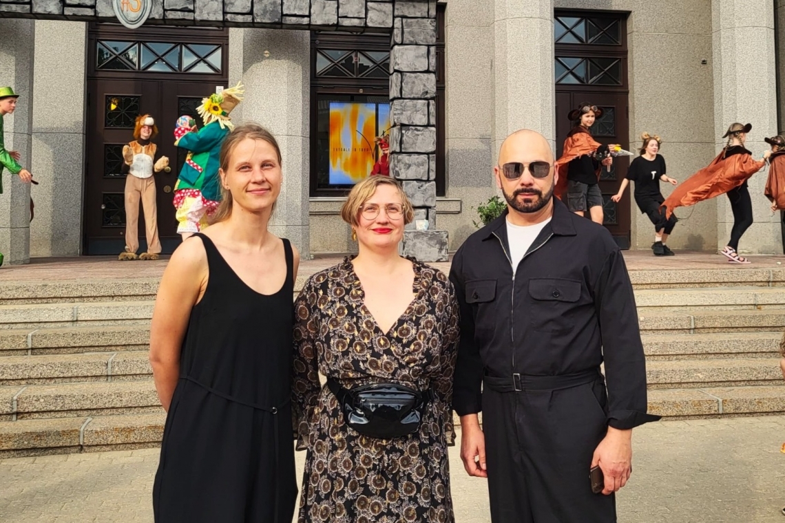 "Teātra festivāla #3" organizatori Anna Sīle, Maija Pavlova, Oļegs Šapošņikovs // Publicitātes foto