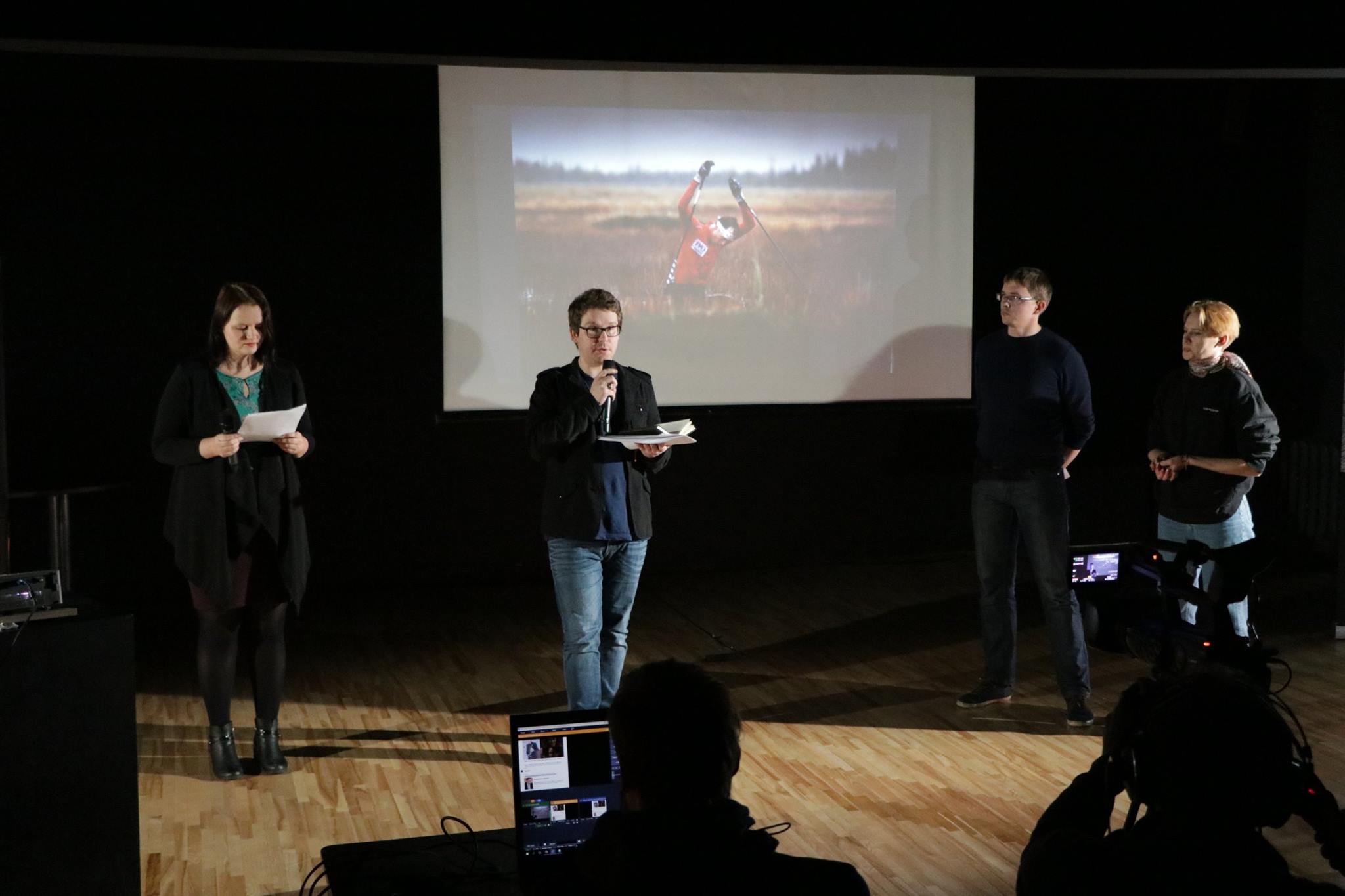 Laikmetīgās dramaturģijas darbnīca "Eposs. 21. gadsimts. Lībieši". Igaunijas pārstāvju sagatavotā prezentācija // Foto – Linda Ģībiete