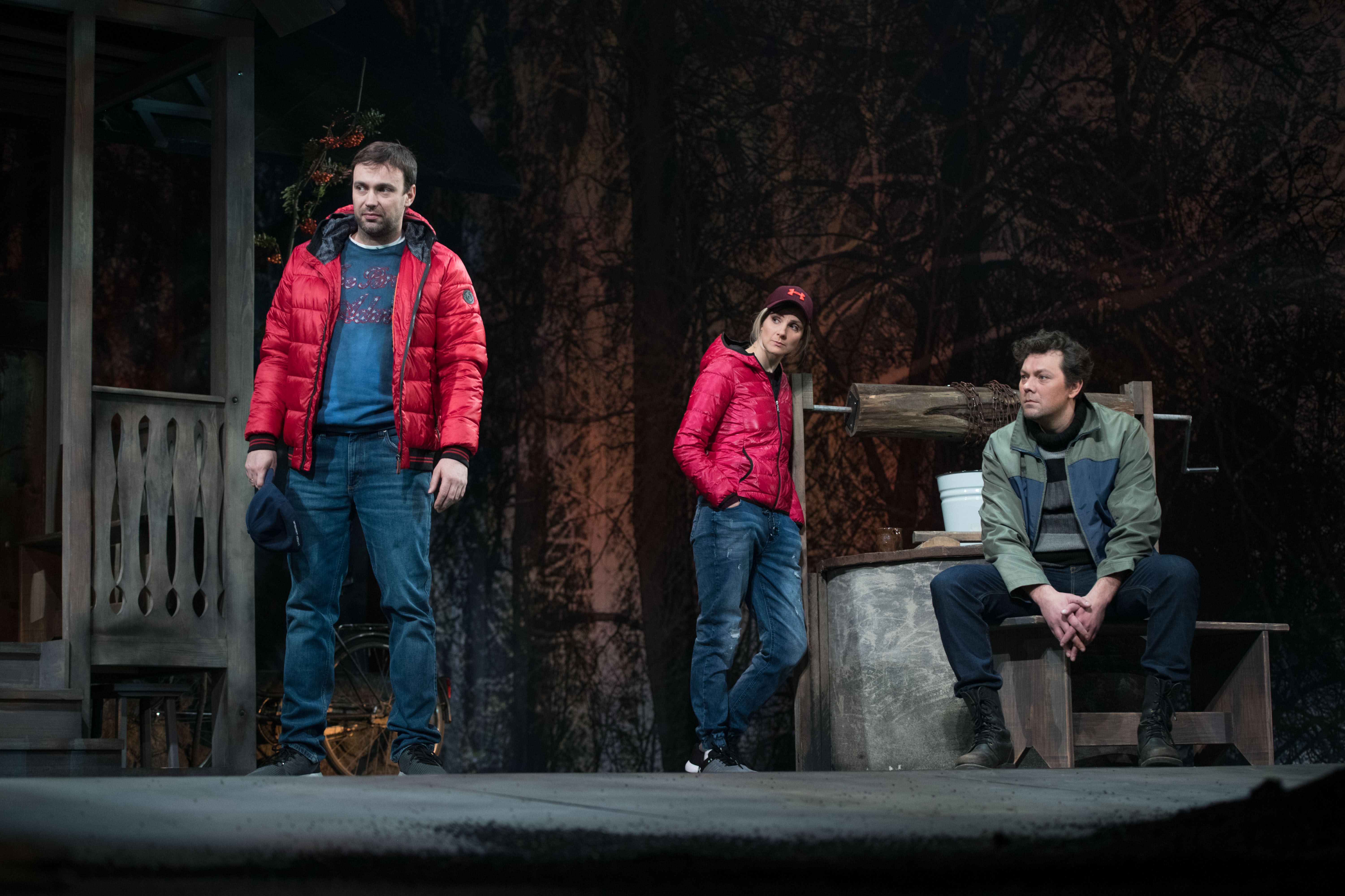 Raimonds – Jānis Āmanis, Vizma – Inga Misāne-Grasberga, Elmārs – Mārcis Maņjakovs // Foto – Kristaps Kalns