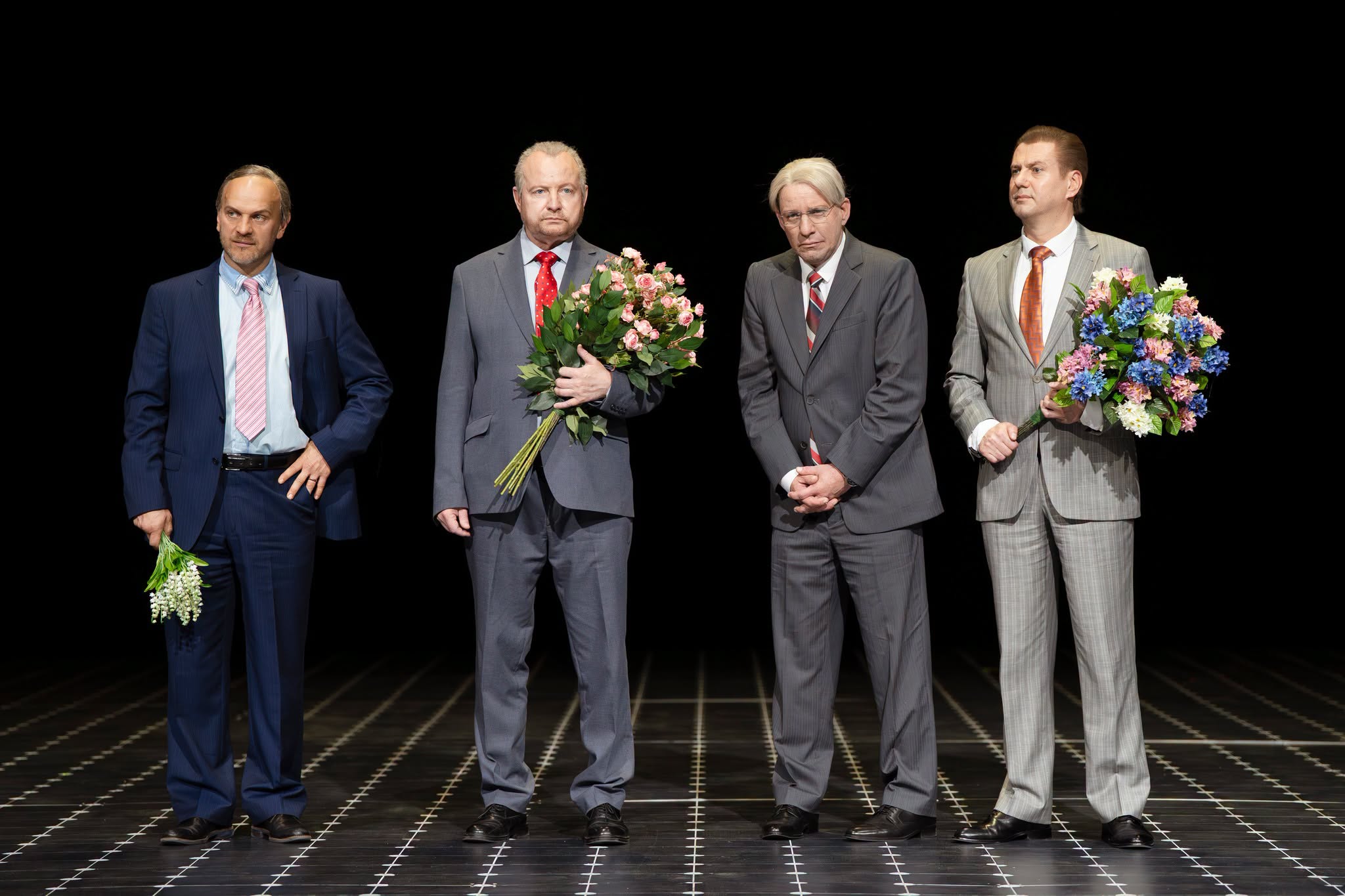 Aivars Lembergs – Lauris Dzelzītis, Andris Šķēle – Ģirts Ķesteris, Valdis Zatlers – Artūrs Skrastiņš, Ainārs Šlesers – Lauris Subatnieks // Foto – Marko Rass