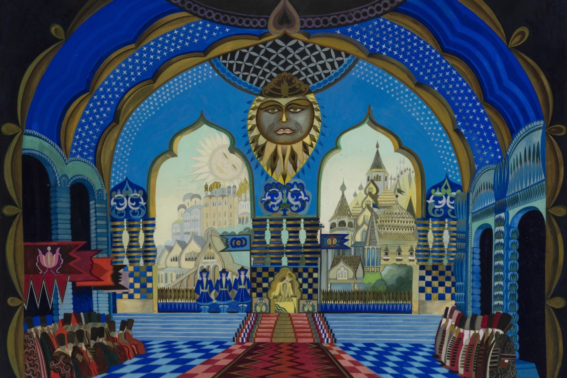 Ludolfs Liberts. Cara Dodona pilī. Dekorāciju mets Nikolaja Rimska-Korsakova operas “Zelta gailītis”